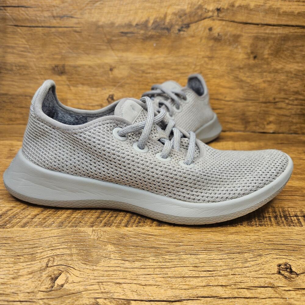 Allbirds Tree Runner Light Grey knit low top lace up sneaker sz 8 washable